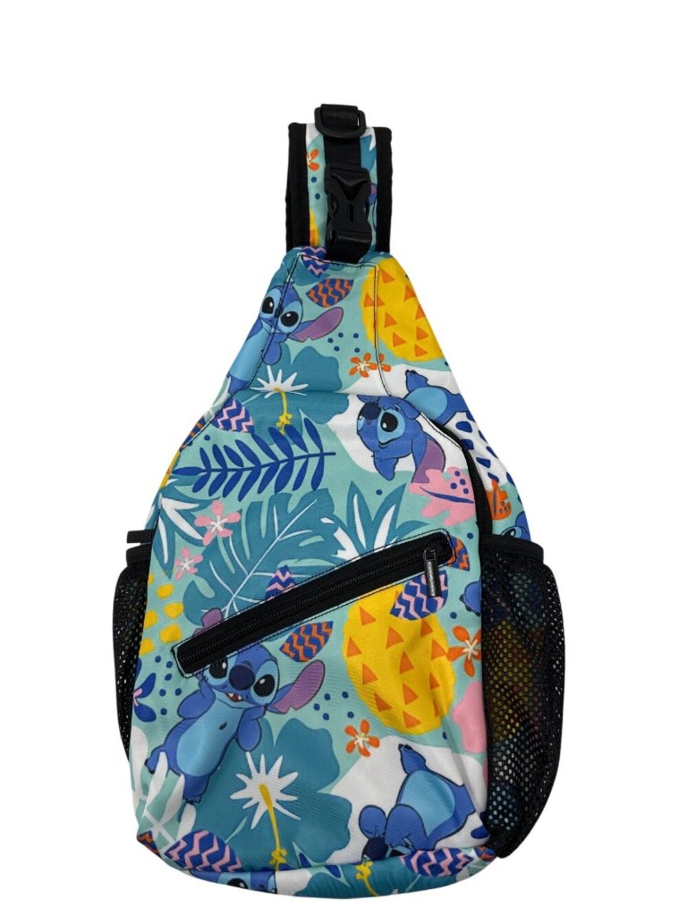 Disney Stitch Sling Backpack With Tropical Print Adjustable Strap